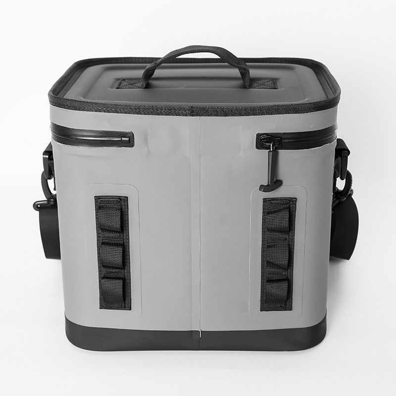 Grey 6L TPU airtight insulated cooler bag front view
