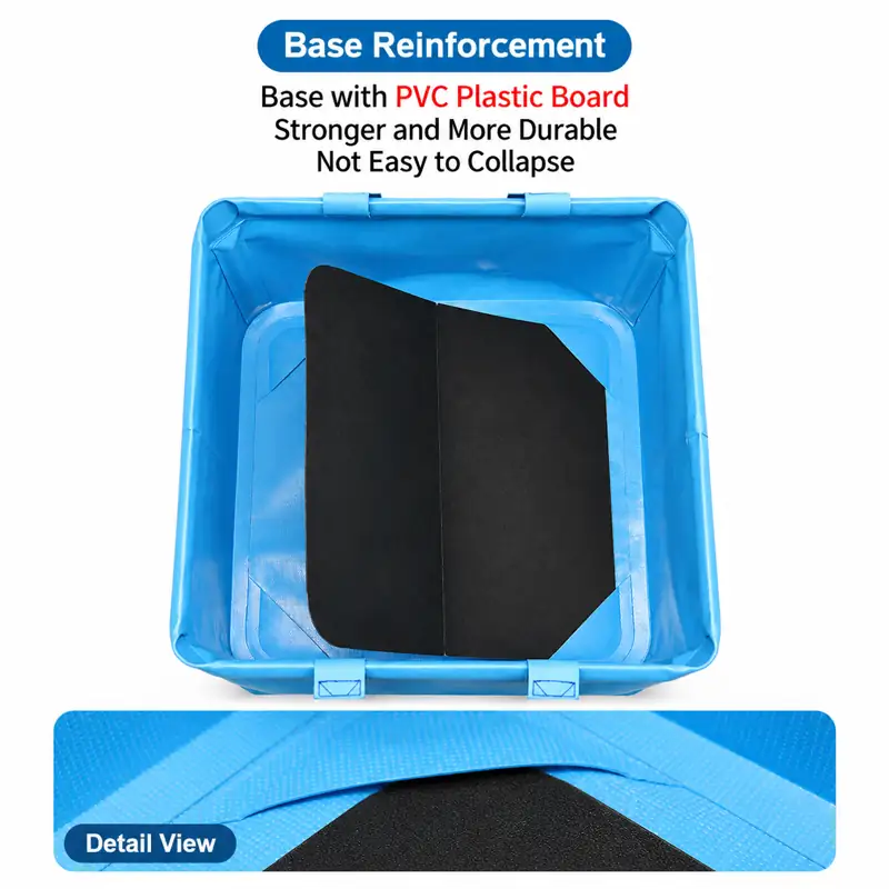 Square Folding Fishing Bucket — Base panel construction