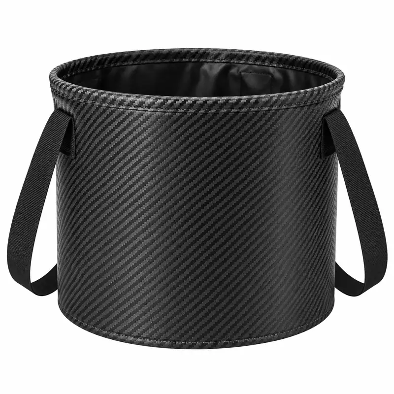 Carbon-Pattern Collapsible Fishing Bucket — Carbon-pattern material detail