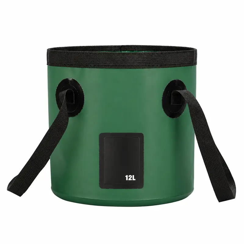 Round Collapsible Fishing Bucket — Green 12L colour reference