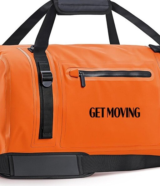 70L / 90L Waterproof Motorcycle Travel Bag — construction and carrying detail