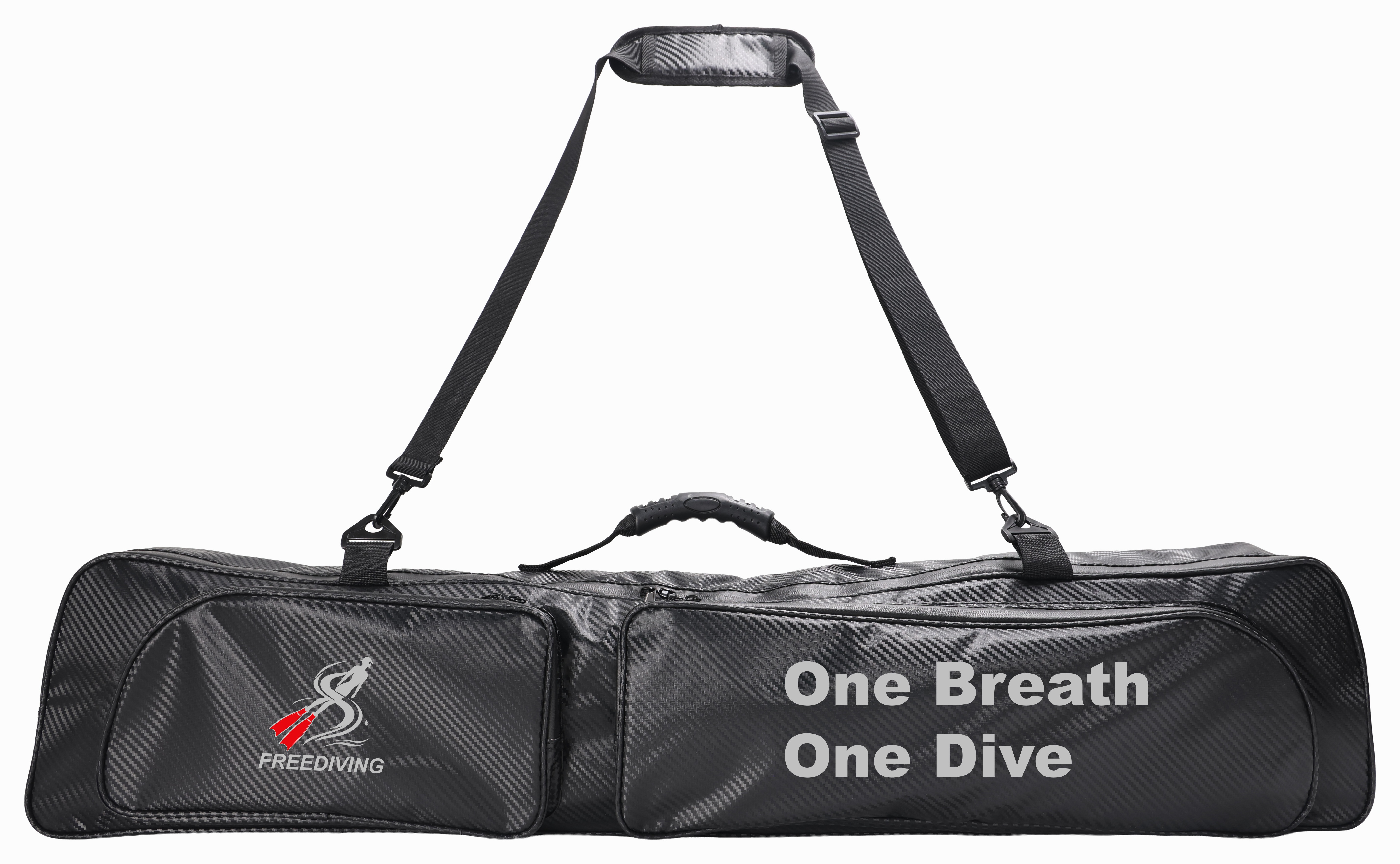 Black long-fin dive equipment bag colour reference