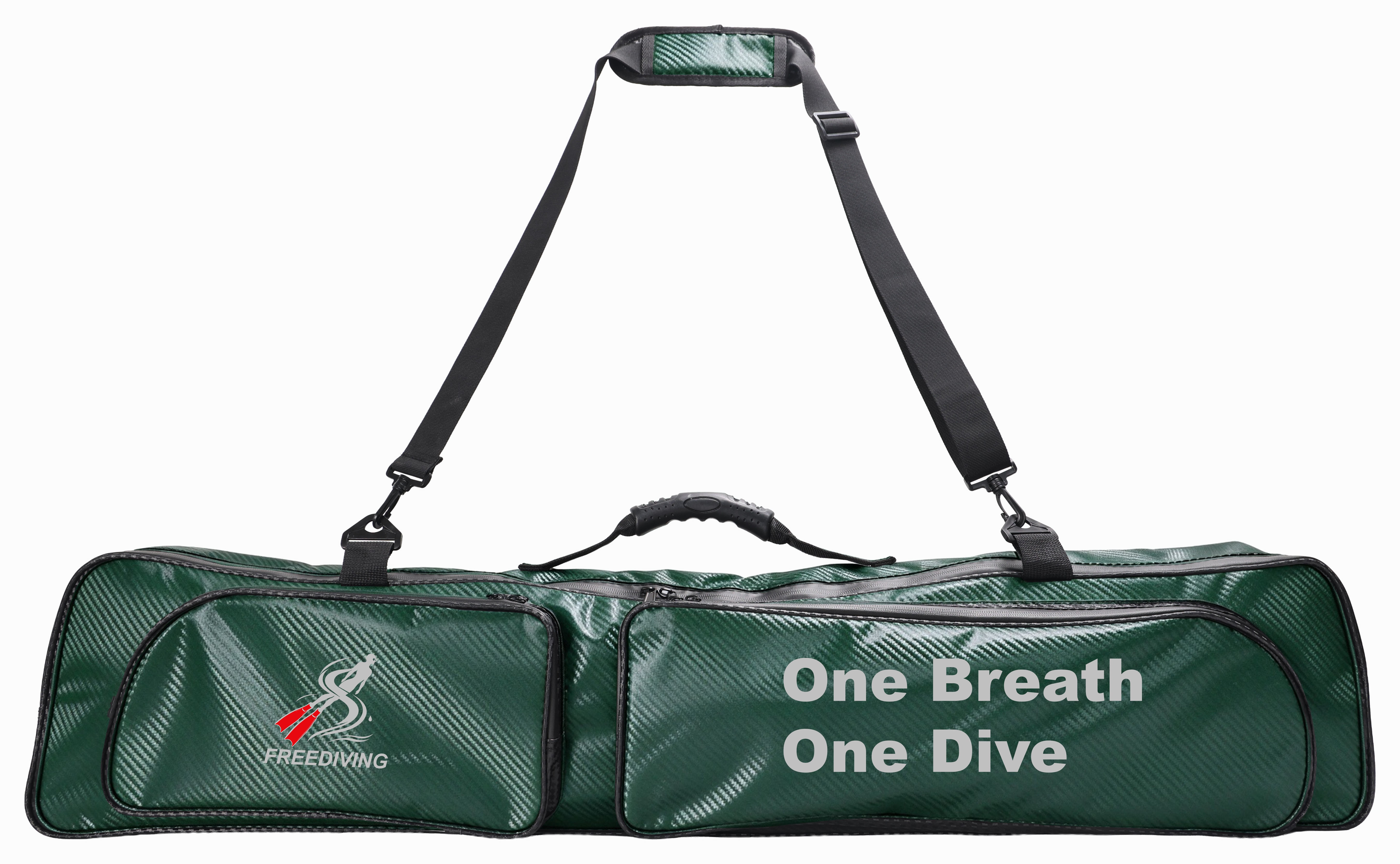 Green carbon-texture long-fin bag