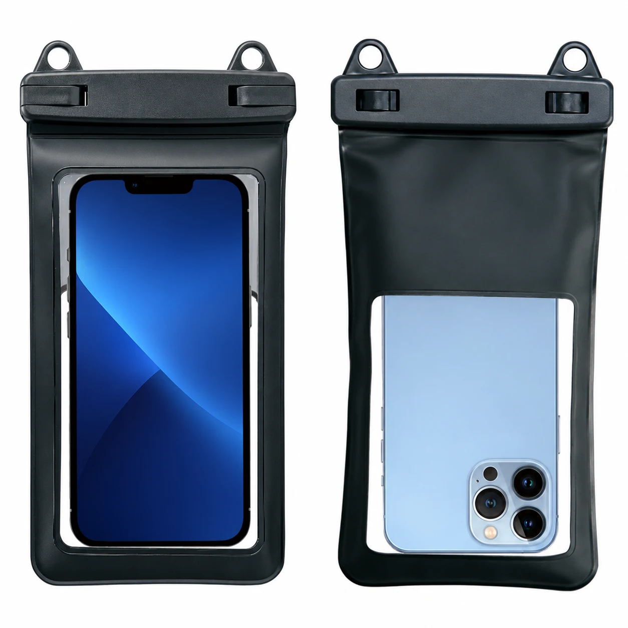 Dual-Hook Textured Waterproof Phone Pouch