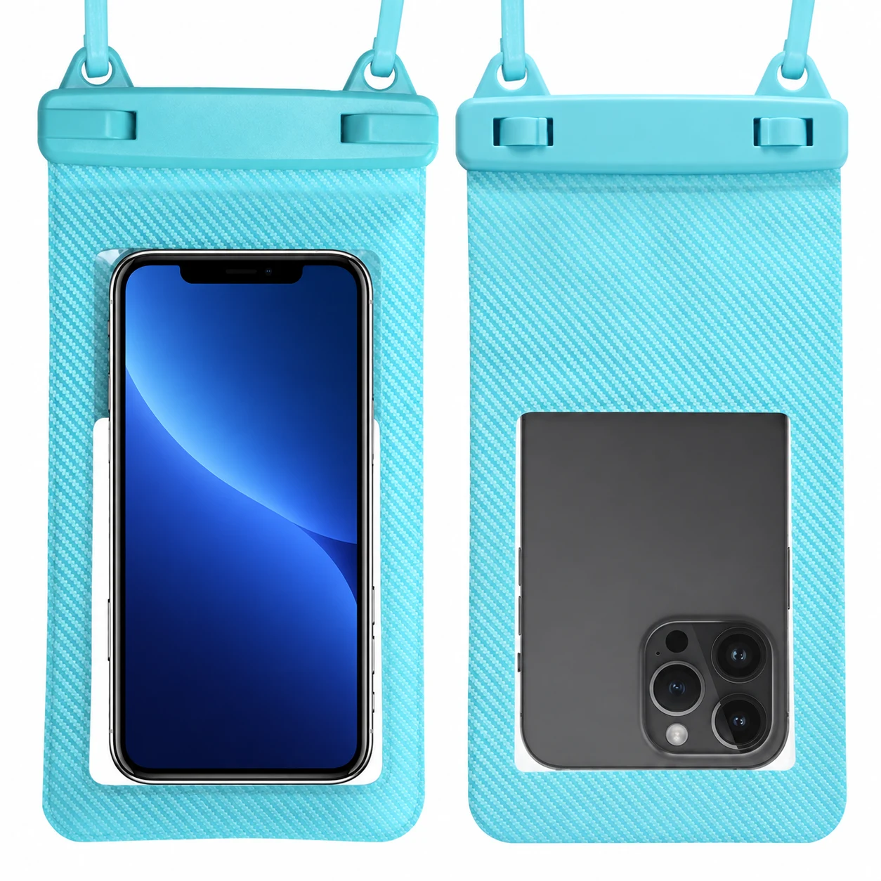 Carbon-Pattern Textured Waterproof Phone Pouch