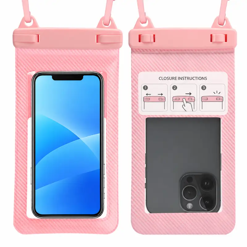 Pink embossed finish — front and rear