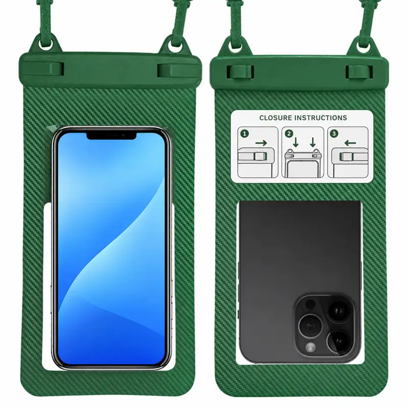 Green embossed finish — front and rear